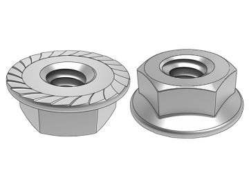 ASME B18.2.2.12 صواميل شفة سداسية مع أسنان خدد (مع أسنان غير قابلة للانزلاق)