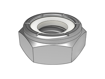 ASME B18.16.6.4 نوع NTE أبيض غير معدني إدراج قفل سداسي صامولة رفيعة